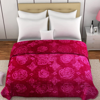 SIMAM Abstract Double Mink Blanket for  Mild Winter(Microfiber, Maroon 80)
