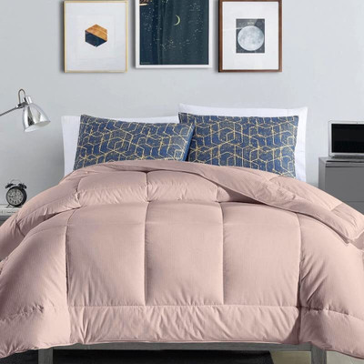 glaxy Solid Double Comforter for  AC Room(Microfiber, Peach)