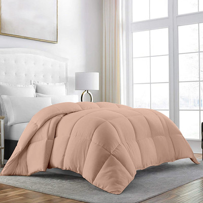 Razzai Solid Single Comforter for  AC Room(Microfiber, Peach)