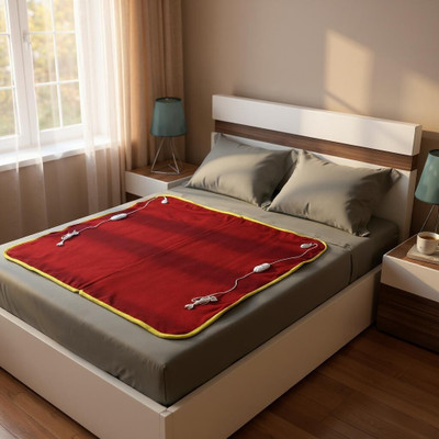 warmzzz Solid Double Electric Blanket for  Heavy Winter(Poly Cotton, Maroon)