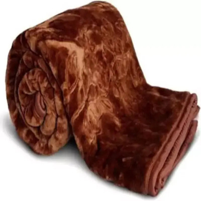 SOVAM Polka Double Mink Blanket for  Mild Winter(Microfiber, Brown)