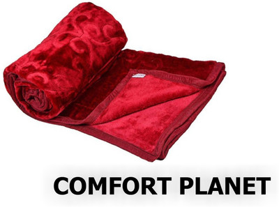 COMFORT PLANET Floral Double Mink Blanket for  Heavy Winter(Microfiber, Maroon)