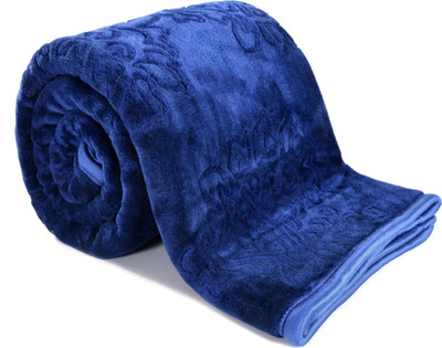 MAGICAL Floral Double Mink Blanket for  Heavy Winter(Microfiber, Blue)
