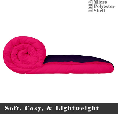 Ridhi Sidhi Solid Double Quilt for  Heavy Winter(Polyester, Pink & Navy Blue)
