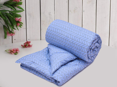 RRC Self Design Double Comforter for  Mild Winter(Microfiber, Blue)