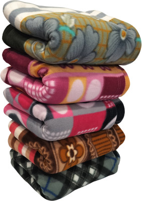 HOMIEE Floral Single Fleece Blanket for  Heavy Winter(Polyester, 5 set type-4)