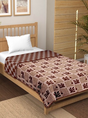 CHICERY Floral Double Dohar for  AC Room(Cotton, Tropical Brown)