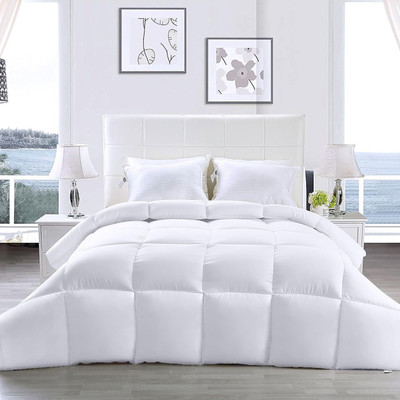 Texlux Solid Double Comforter for  Heavy Winter(Cotton, White)