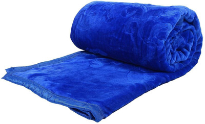 shree karni export Solid Single Mink Blanket for  Heavy Winter(Woollen Blend, Multicolor)