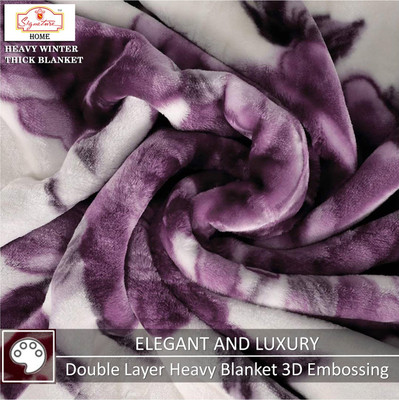 Signature Floral Double Mink Blanket for  Heavy Winter(Fur, Multicolor)