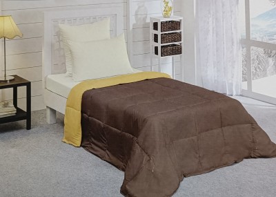 Raymond Home Solid Single Quilt for  Heavy Winter(Microfiber, Brown)