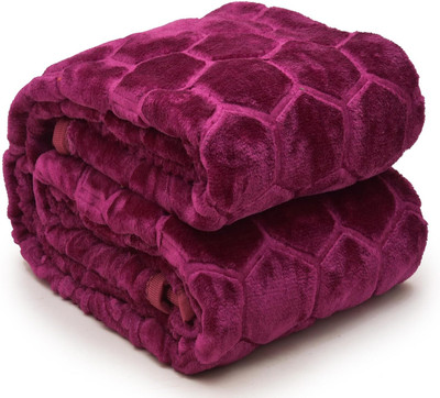 TUNDWAL'S Floral Single Mink Blanket for  Mild Winter(Microfiber, Wine)