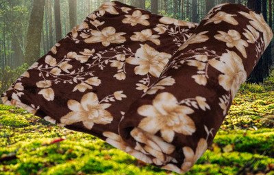 KIXTA Self Design Double AC Blanket for  AC Room(Microfiber, coffee flowers)