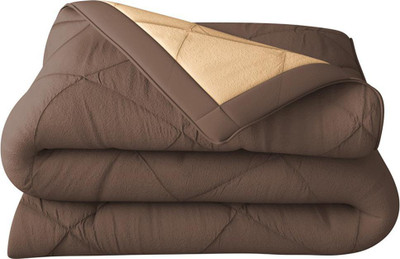 Wakefit Solid Double Comforter for  Heavy Winter(Polyester, Brown and Beige)