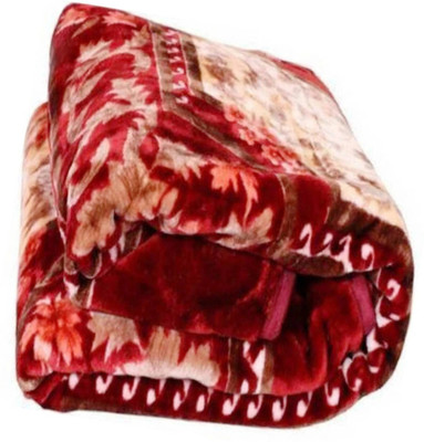 ARIVETS Printed Single Mink Blanket for  Heavy Winter(Polyester, Multicolor)