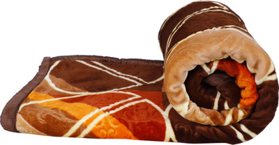 RIAN Floral Double Mink Blanket for  Heavy Winter(Polyester, Brown)