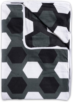 Divine Casa Printed Single Dohar for  AC Room(Cotton, Black and Grey)