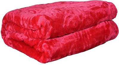 YUKU Solid Double Mink Blanket for  Heavy Winter(Fur, Pink)