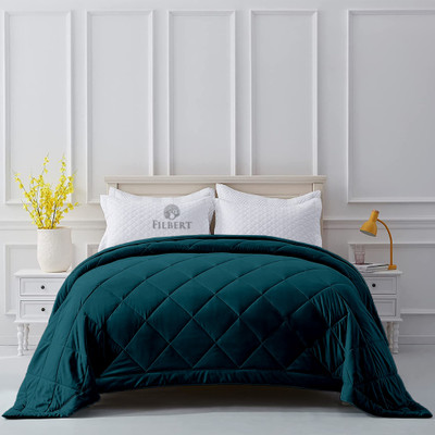 Indian Kingdom Solid Double AC Blanket for  AC Room(Microfiber, Teal)