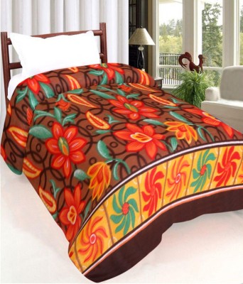 IWS Printed Single Fleece Blanket for  AC Room(Polyester, Multicolor)