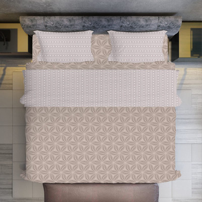 KWALITY DREAMS Geometric King Comforter for  AC Room(Poly Cotton, Brown)