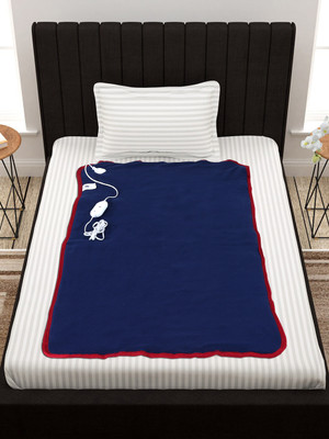LERV'S Collection Solid Single Electric Blanket for  Heavy Winter(Polyester, Blue)