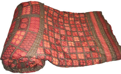 V.R.ENTERPRISES Checkered Double Quilt for  Mild Winter(Cotton, Multicolor)