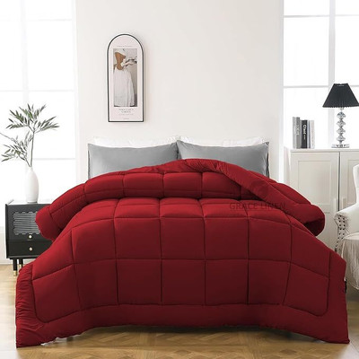 Relaxfeel Solid Single Comforter for  Heavy Winter(Poly Cotton, Maroon)