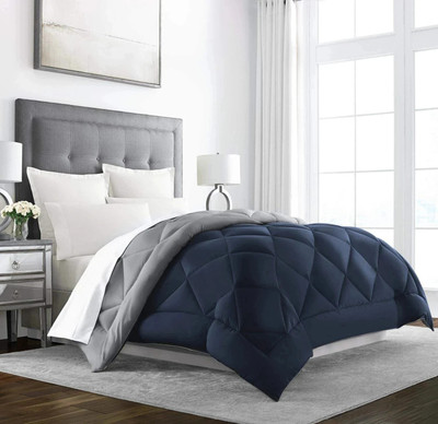 Homerica Solid Double Comforter for  AC Room(Microfiber, DUSK BLUE)