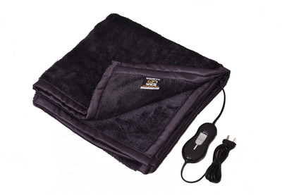 Warmth WEB Solid Single Electric Blanket for  Heavy Winter(Polyester, Grey)