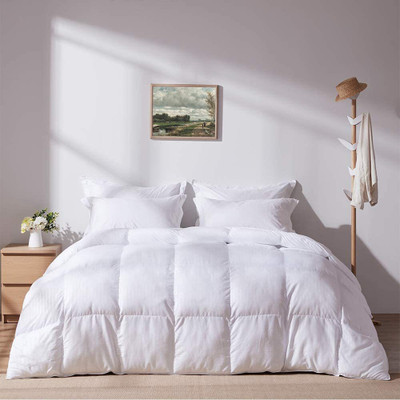 Comfowell Solid, Checkered Single Comforter for  Heavy Winter(Poly Cotton, White)
