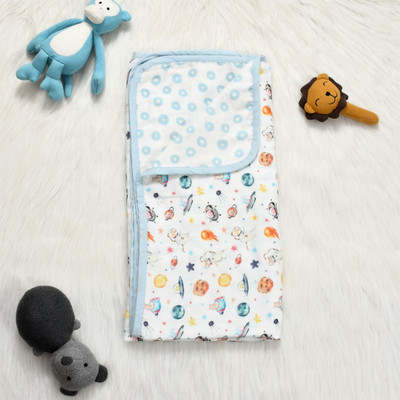 Sovana Printed Single Crib Baby Blanket for  Mild Winter(Muslin, Pets Of The Galaxy)