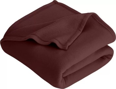 FuzzyNest Solid Single Fleece Blanket for  Mild Winter(Microfiber, Brown)