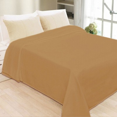 The Home Talk Solid Single Fleece Blanket for  AC Room(Polyester, Beige)