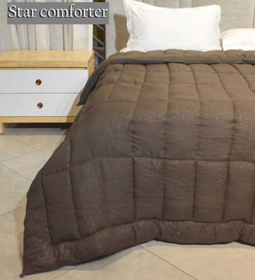 ANU INTERNATIONAL Solid Single Comforter for  Mild Winter(Microfiber, Coffee)