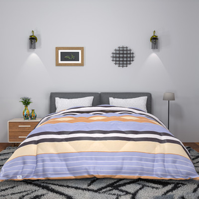 Heart Home Self Design Double Comforter for  AC Room(Polyester, Brown)