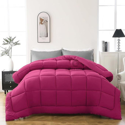 DPN Solid Double Comforter for  Heavy Winter(Poly Cotton, Pink)
