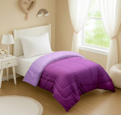 The Little Big Store Solid Single Comforter for  Heavy Winter(Cotton, Lilac & Plum)