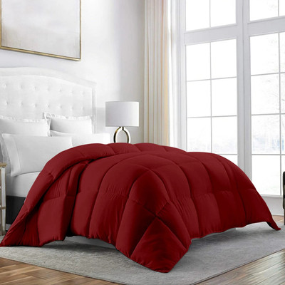 Razzai Solid Single Comforter for  AC Room(Microfiber, Burgundy)