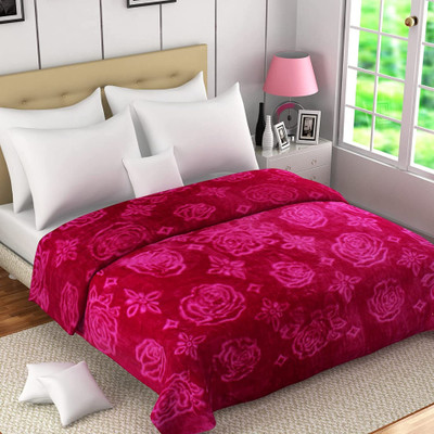 SPENTO Abstract Double Mink Blanket for  Mild Winter(Microfiber, Maroon 75)