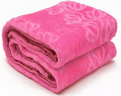 Yatti Galleryes Floral Double Mink Blanket for  Heavy Winter(Microfiber, Pink)