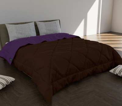Sai Store Self Design King Comforter for  Mild Winter(Microfiber, Purple, Brown)