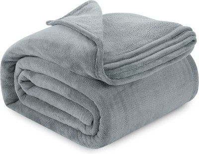 BSB HOME Solid Single AC Blanket for  Mild Winter(Polyester, Grey)