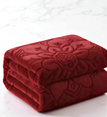 Swikon star Floral Double Mink Blanket for  Heavy Winter(Microfiber, Maroon)