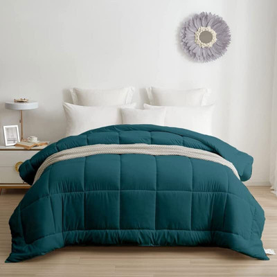 CRAZY WORLD Solid Single Comforter for  Mild Winter(Microfiber, Teal)