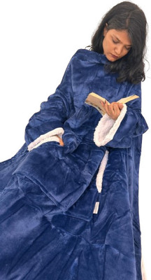 KUDDLING Solid Single Fleece Blanket for  Heavy Winter(Fur, Royal Blue)