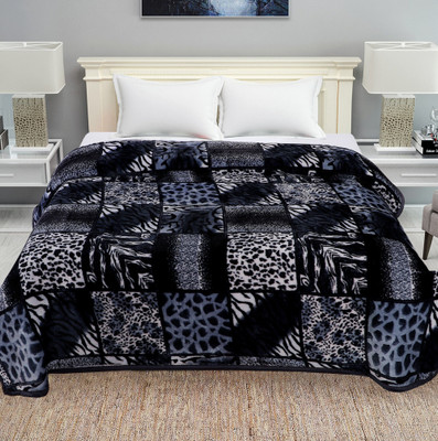 BHEBHA Abstract Double Mink Blanket for  Mild Winter(Microfiber, Grey-14)