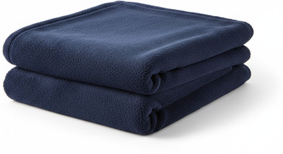 KLOTHO HOME Solid Single Fleece Blanket for  Heavy Winter(Microfiber, Navy Blue)