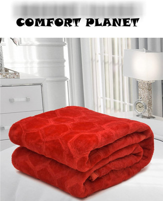 COMFORT PLANET Floral Double Mink Blanket for  Heavy Winter(Microfiber, Maroon)