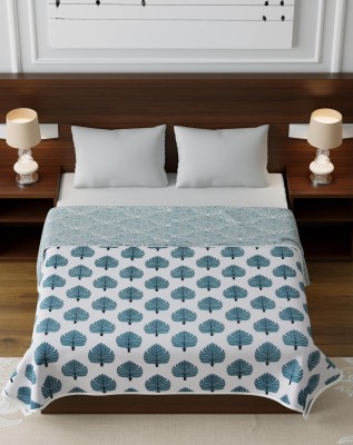 Barbarik Printed Single Dohar for  AC Room(Cotton, Blue)